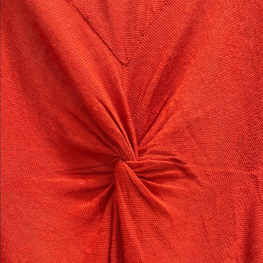 Anthropologie angel of the north linen blend Vibrant Orange Cardigan XL - Picture 8 of 11